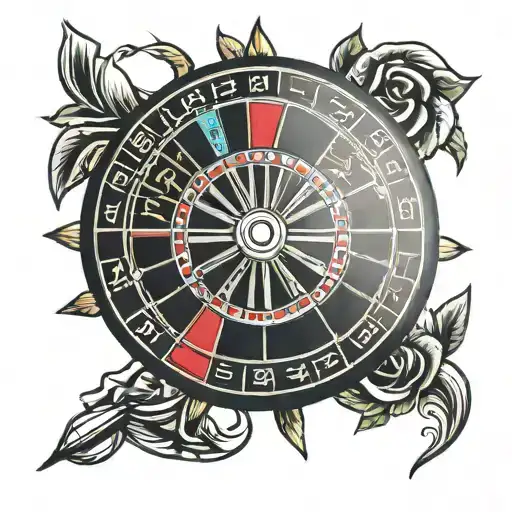 lucky 7 roulette wheel tattoo design idea