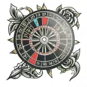 lucky 7 roulette wheel tattoo design idea
