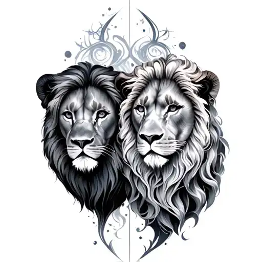 Gemini And Leo tattoo design idea