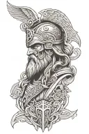 Odin as a special forces operator tattoo design idea