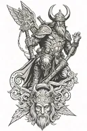 Odin as a special forces operator tattoo design idea