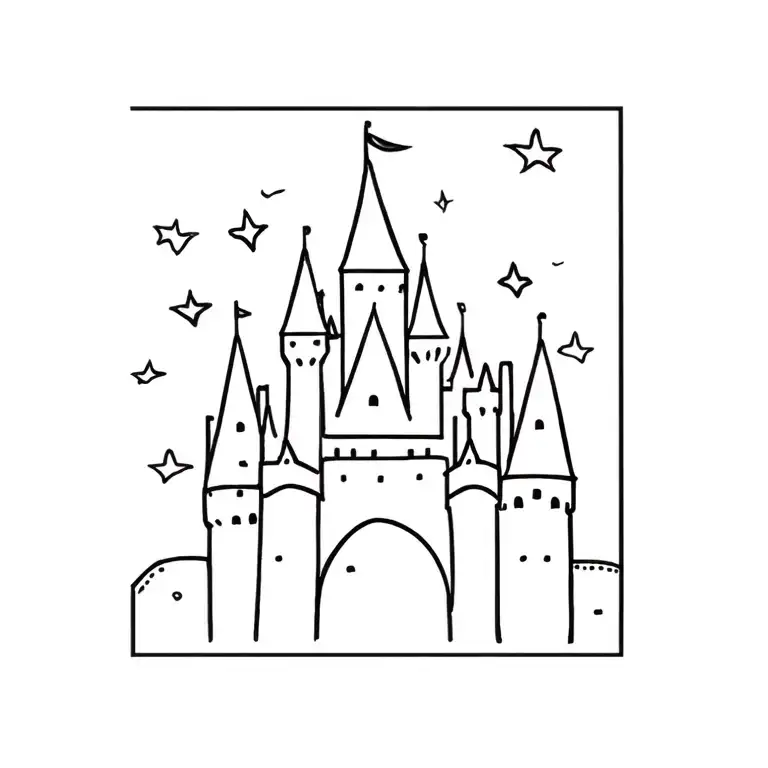 tiny disney castle tattoo tattoo design idea