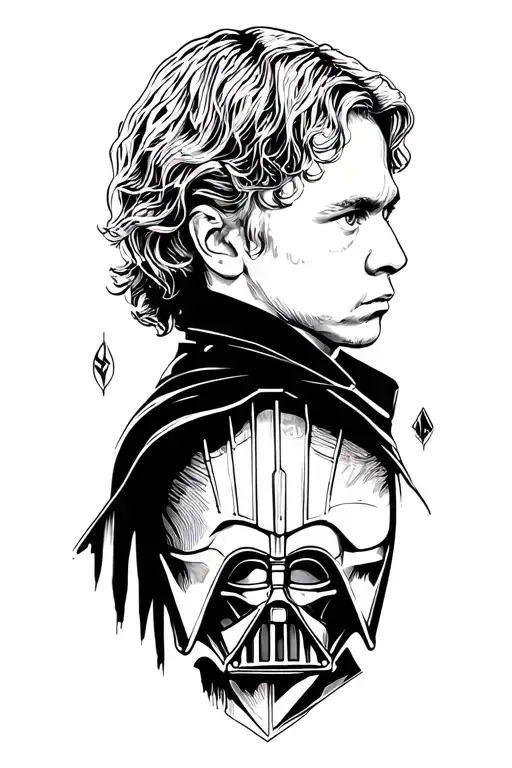 Anakin Skywalker and Darth Vader tattoo design idea