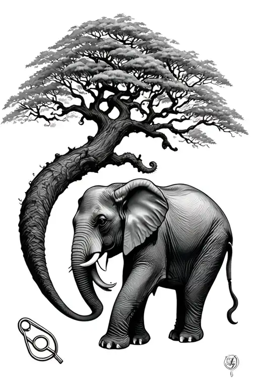 poison tree, semi colon, safety pin, elephant tattoo design idea