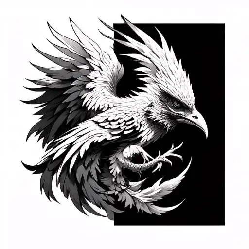 Gothic Phoenix tattoo design idea
