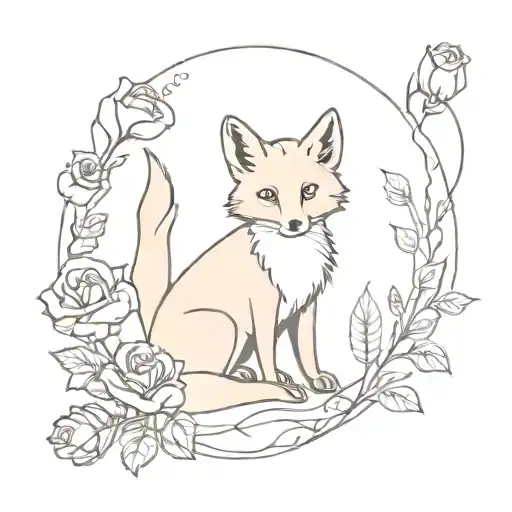 The Little Prince, the fox, and a rose tattoo design idea