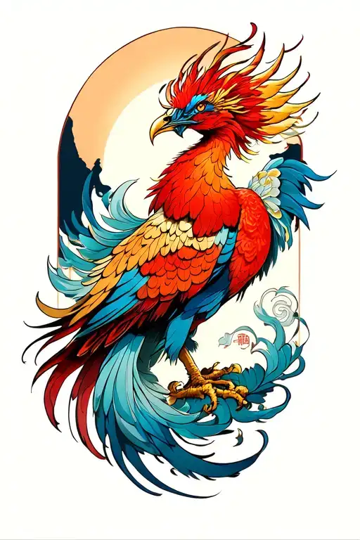 ​The subject: "Japanese phoenix".​The style: "Japanese style", "neo Japanese" "manga"​The placement: "Designed for underneath tattoo design idea