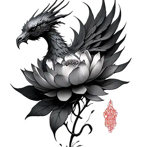 Lotus Phoenix tattoo design idea