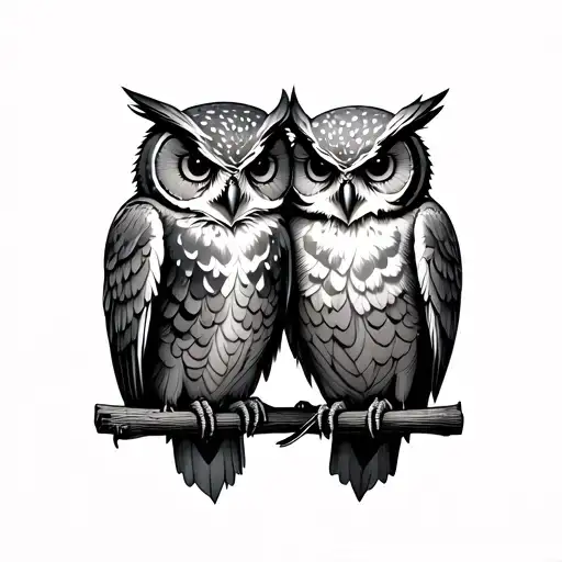 music, travel, owls representing the bond, friendship, ocean  tattoo design idea