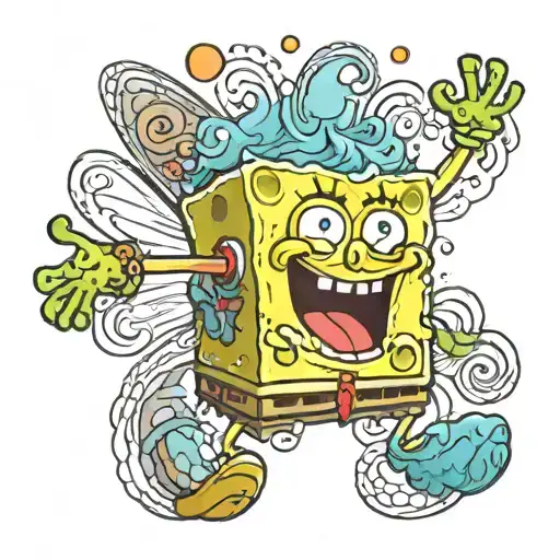 SpongeBob sleeve tattoo tattoo design idea