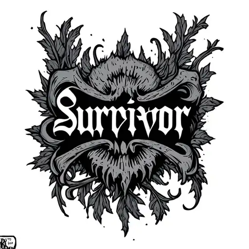 "Survivor" the word but in old english font by the knuckles tattoo design idea