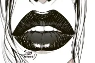 "Sissy whore" open lips tattoo design idea