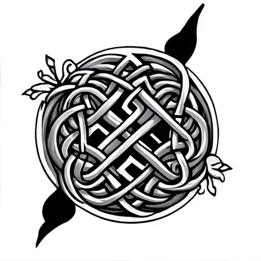 Korean Saranghae and Celtic Knot tattoo design idea