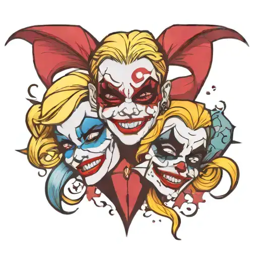 Harley Quinn laugh now cry later tattoo tattoo design idea
