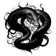 romantic gothic toxic vertical snake tattoo design idea