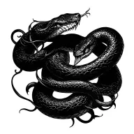 romantic gothic toxic vertical snake tattoo design idea
