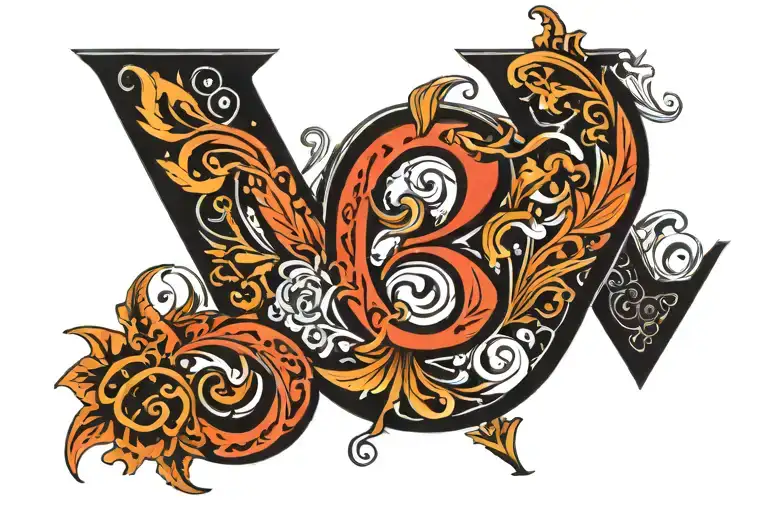 number 1992 in black and white style in the outline of the letters draw Tatar patterns tattoo design idea