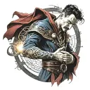 Dr strange world tattoo design idea