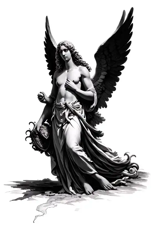guardian angel michael archangel tattoo design idea