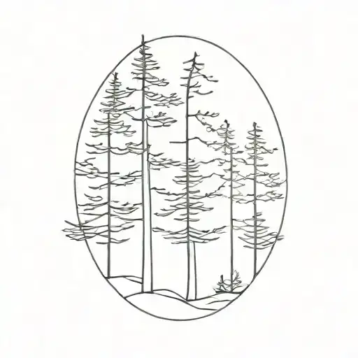 pine trees tattoo design idea