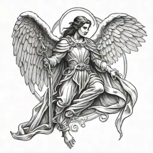archangel Gabriel tattoo design idea