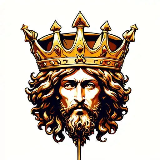 Christ is King crown tattoo design idea