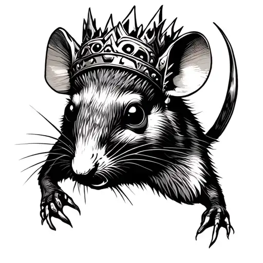 stylized Rat king tattoo design idea