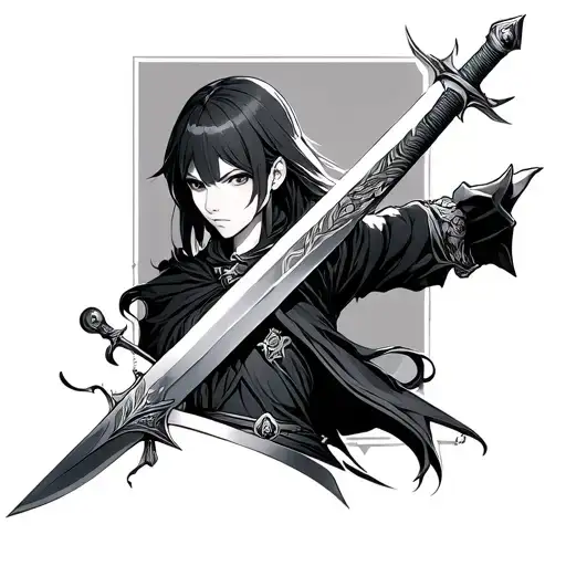 sword art online game tattoo design idea