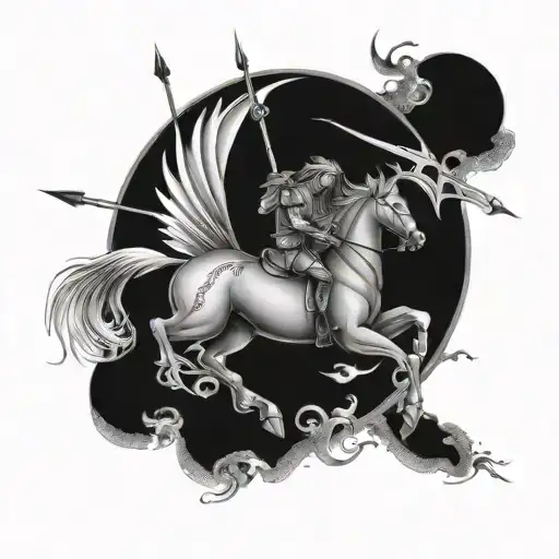 Sagittarius sign tattoo design idea