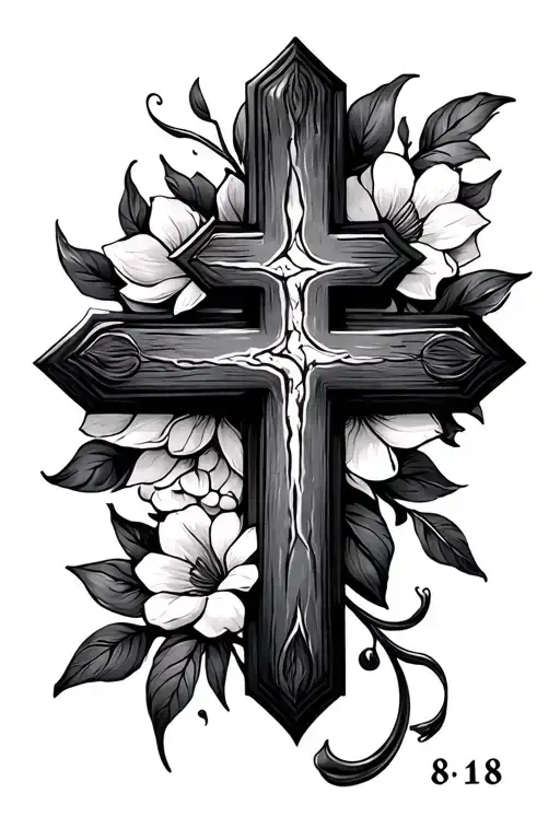 8:18 bible verse and cross tattoo design idea