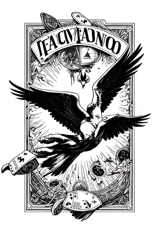 gambling and Icarus falling tattoo design idea