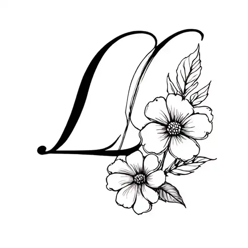 lower case script l with simple flower attached near the bottom tattoo design idea