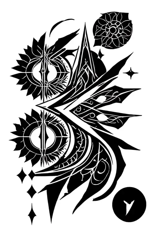 Seven Deadly Sins and seven heavenly virtues tattoo design idea