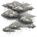 clouds and rain falling realistic tattoo design idea