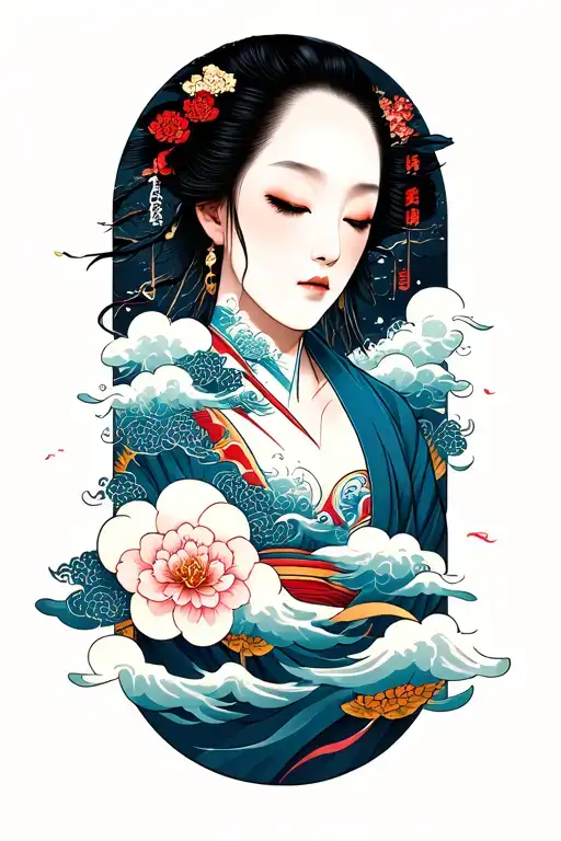 Japanese cloud tattoo tattoo design idea