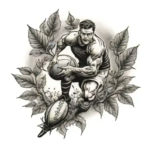 a tattoo in tribute to my father who died when I was 4 years old, he loved climbing trees and he played rugby tattoo design idea