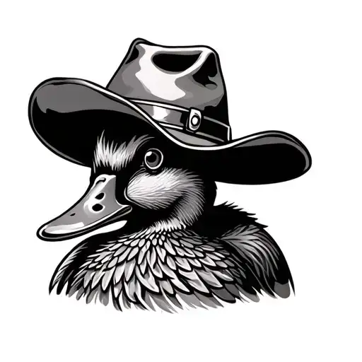 Duck With Cowboy Hat tattoo design idea
