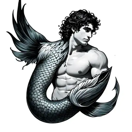 Gay Merman tattoo design idea