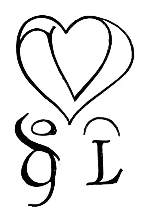 G S I L initials heart tattoo design simple tattoo tattoo design idea