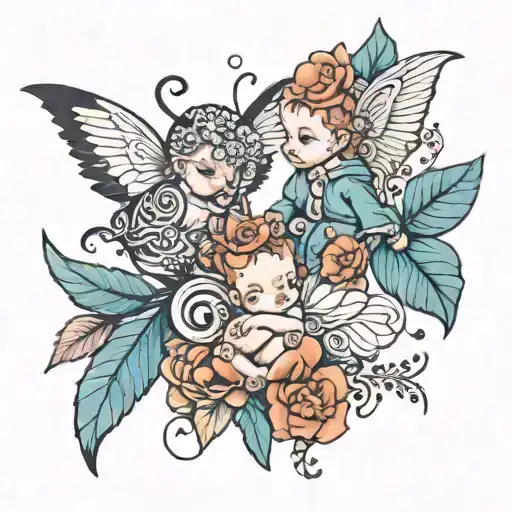 3 miracle babies tattoo design idea