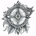 archery arrow, tribal  tattoo design idea