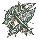 archery arrow, tribal  tattoo design idea