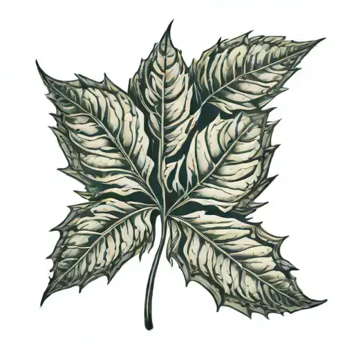 pot leafs spreading tattoo design idea
