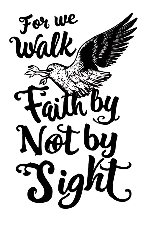 "For we walk by faith, not by sight". tattoo design idea