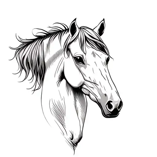 My grandma just passed away her favorite animal was horses make a black and white horse Tattoo in honor of her tattoo design idea