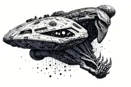 Alien Romulus fall from a spaceship tattoo design idea