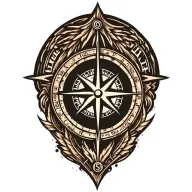 True North compass tattoo design idea