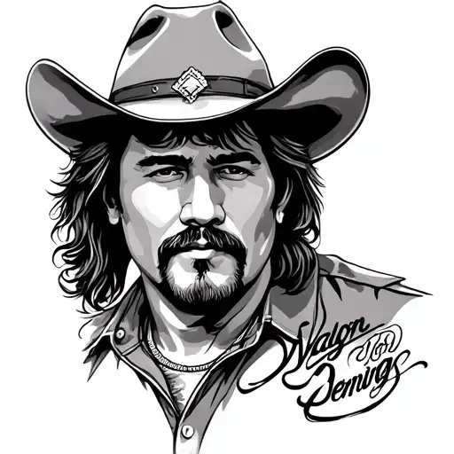 Waylon Jennings tattoo design idea