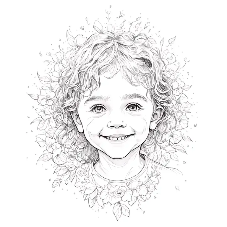 The smile of children is more important than each of you tattoo design idea
