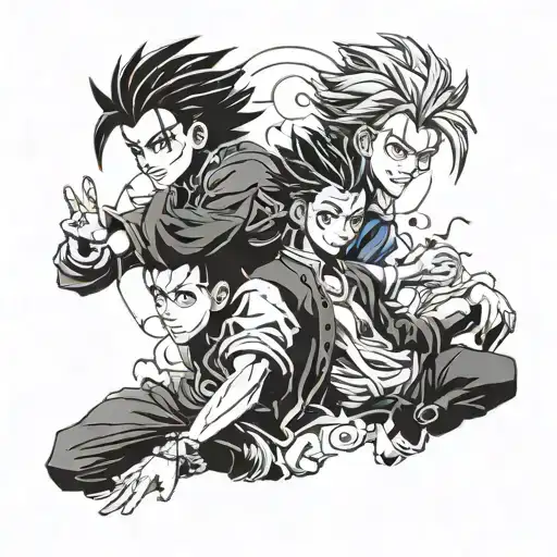 I want a cover up on my forearm with a hunter X hunter hisoka & illumi  tattoo design idea